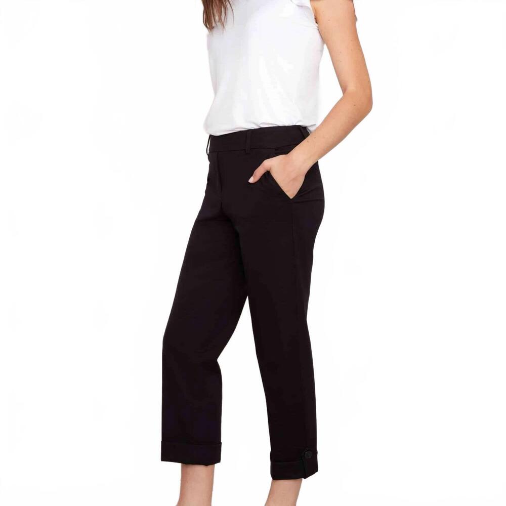 NEW UP! compression button cuff pants in black